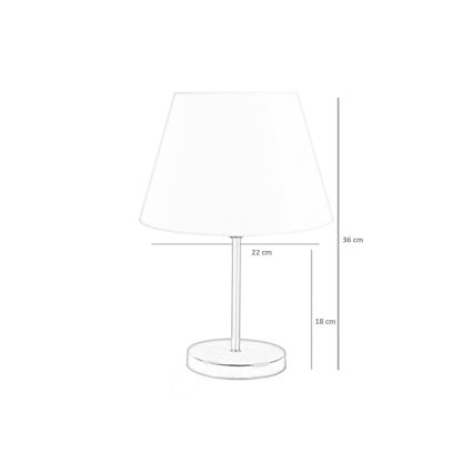 Bordslampa 1xE27/60W/230V blå/skinande krom