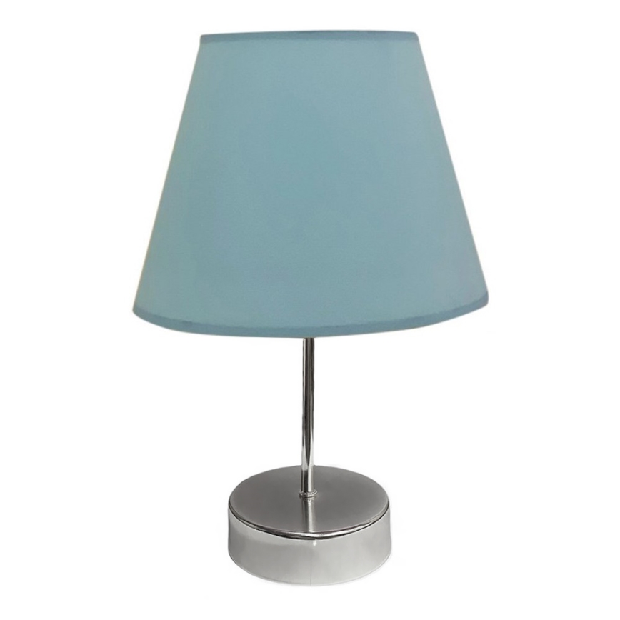 Bordslampa 1xE27/60W/230V blå/skinande krom