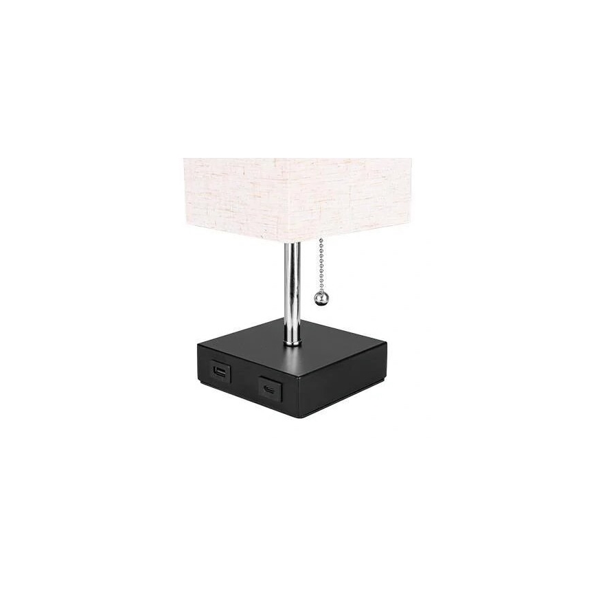Bordslampa 1xE27/60W/230V med USB laddare