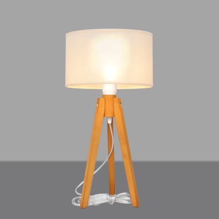 Bordslampa ALBA 1xE27/15W/230V grädde/ek