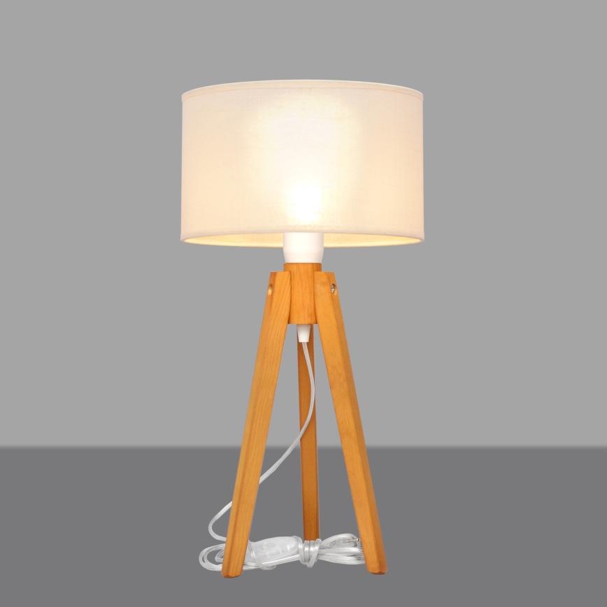 Bordslampa ALBA 1xE27/15W/230V grädde/ek