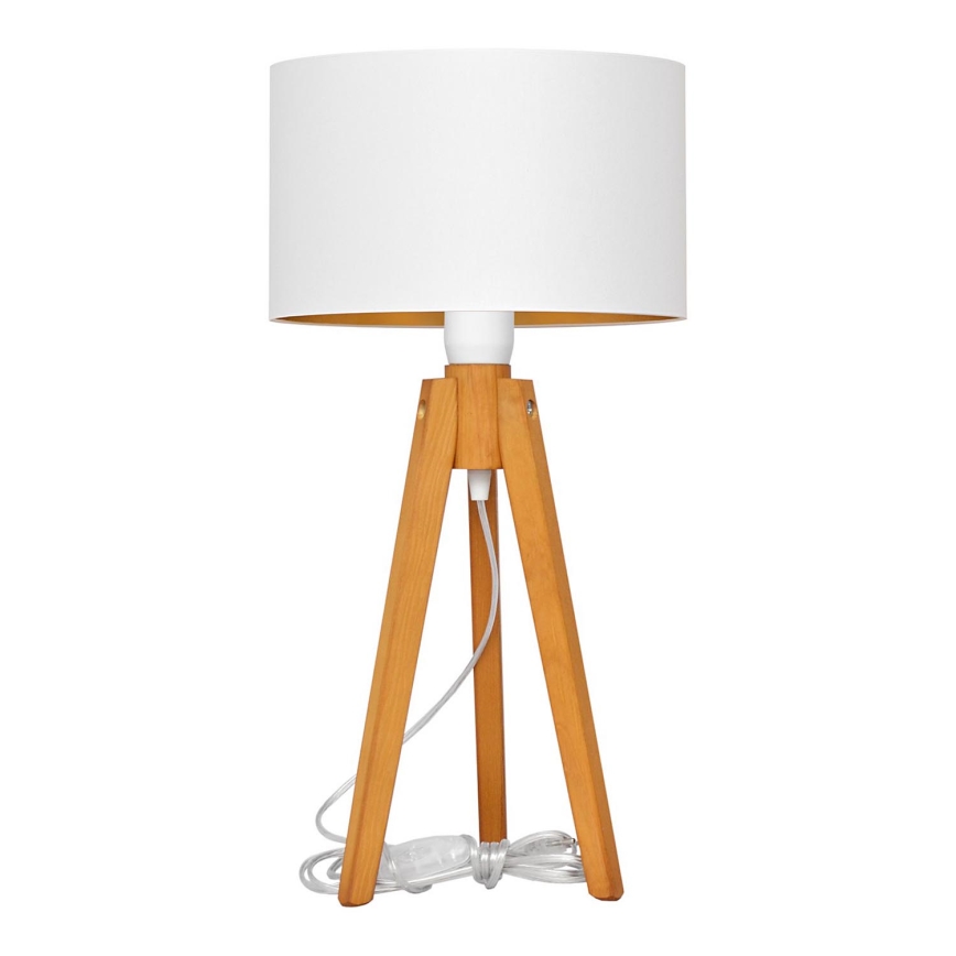 Bordslampa ALBA 1xE27/15W/230V vit/guld/ek