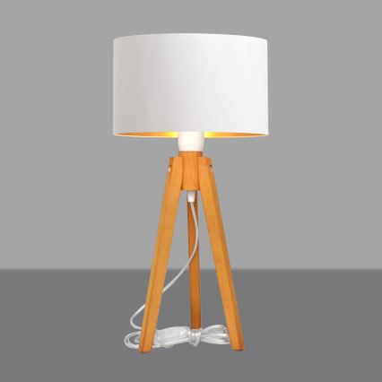 Bordslampa ALBA 1xE27/15W/230V vit/guld/ek