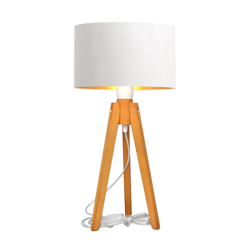 Bordslampa ALBA 1xE27/15W/230V vit/guld/ek