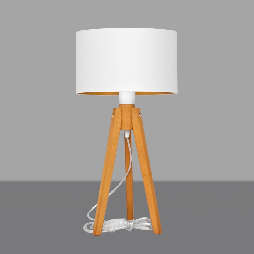 Bordslampa ALBA 1xE27/15W/230V vit/guld/ek