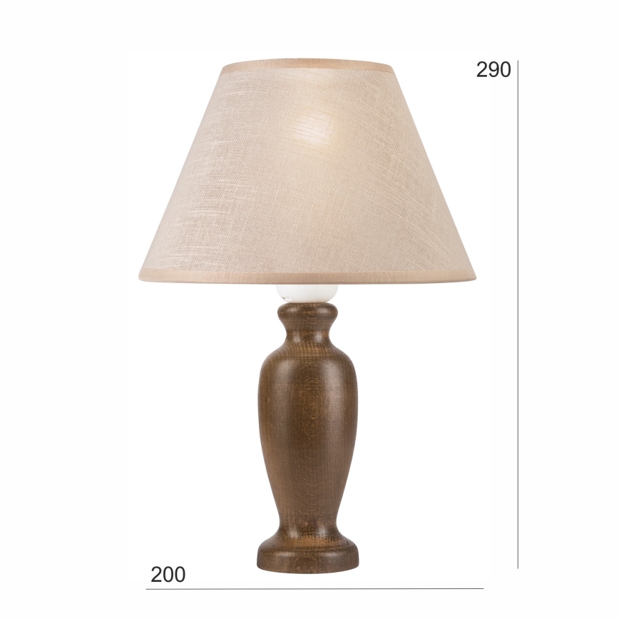 Bordslampa AMFORA 1xE27/60W/230V mörkbrun/bok