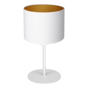Bordslampa ARDEN 1xE27/60W/230V diameter 18 cm vit/gyllene