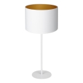 Bordslampa ARDEN 1xE27/60W/230V diameter 25 cm vit/gyllene