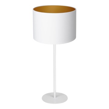 Bordslampa ARDEN 1xE27/60W/230V diameter 25 cm vit/gyllene