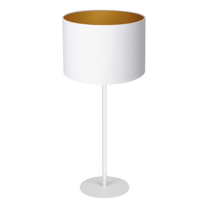 Bordslampa ARDEN 1xE27/60W/230V diameter 25 cm vit/gyllene