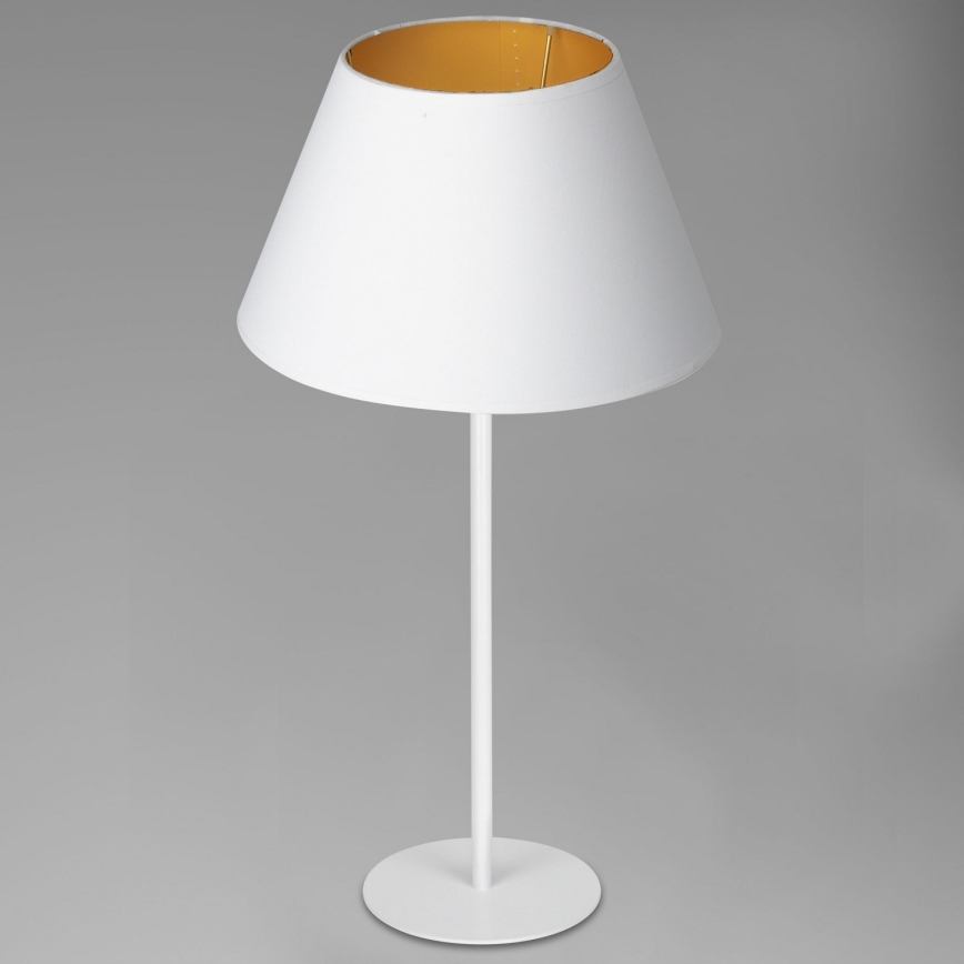 Bordslampa ARDEN 1xE27/60W/230V diameter 30 cm vit/gyllene