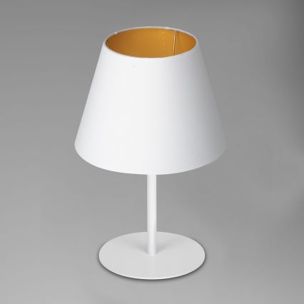 Bordslampa ARDEN 1xE27/60W/230V Ø 20 cm vit/guld