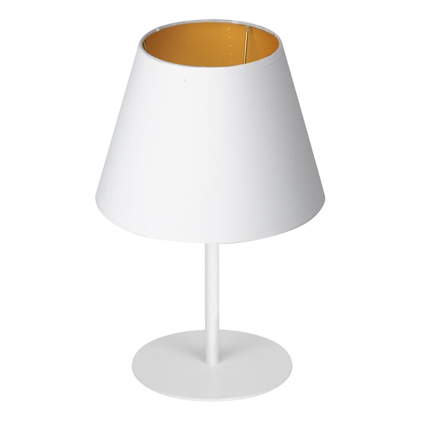 Bordslampa ARDEN 1xE27/60W/230V Ø 20 cm vit/guld