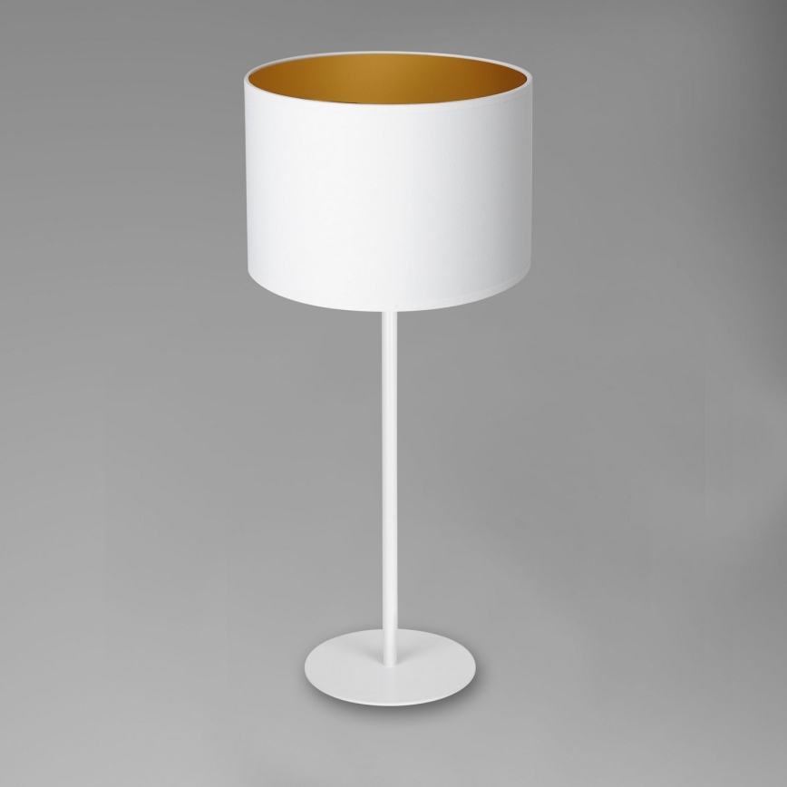 Bordslampa ARDEN 1xE27/60W/230V Ø 25 cm vit/guld