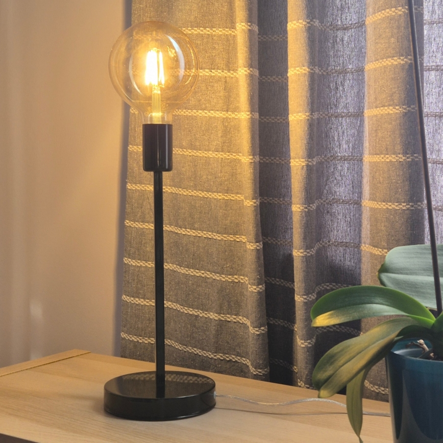 Bordslampa ASTRID 1xE27/60W/230V skinande svart