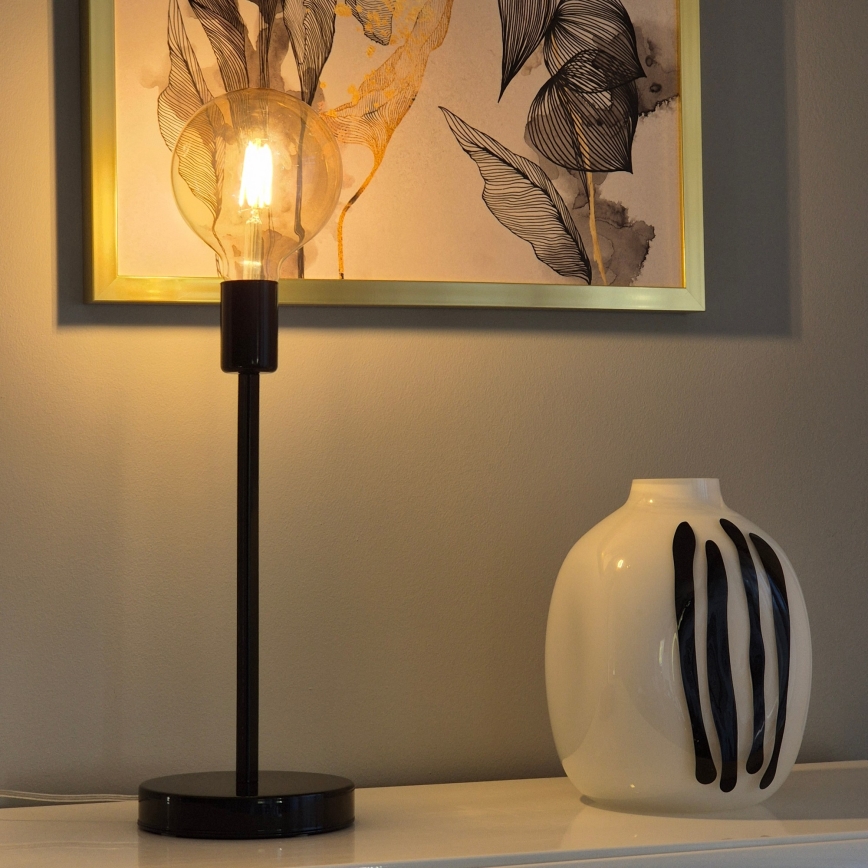 Bordslampa ASTRID 1xE27/60W/230V skinande svart
