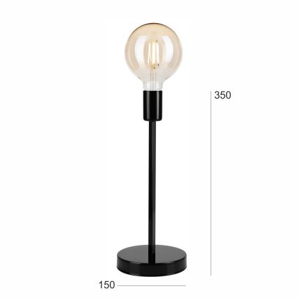 Bordslampa ASTRID 1xE27/60W/230V skinande svart