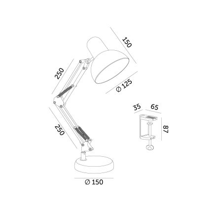 Bordslampa AURIQ 1xE27/60W/230V svart