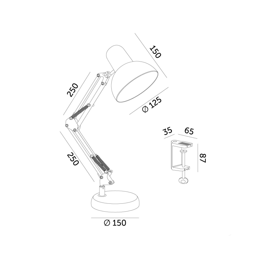 Bordslampa AURIQ 1xE27/60W/230V vit