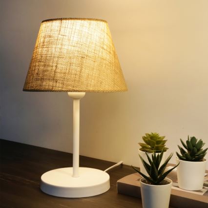 Bordslampa AYD 1xE27/40W/230V brun/vit