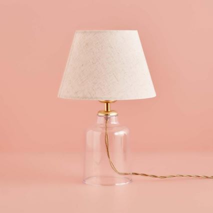 Bordslampa AYD 1xE27/40W/230V krämfärgad/transparent