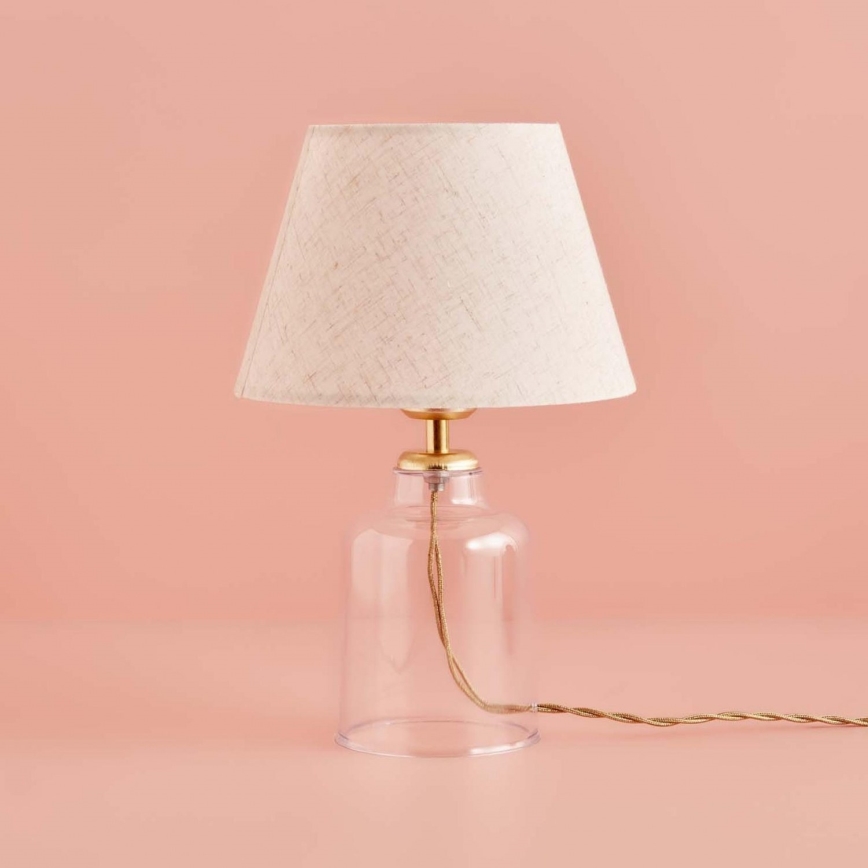 Bordslampa AYD 1xE27/40W/230V krämfärgad/transparent