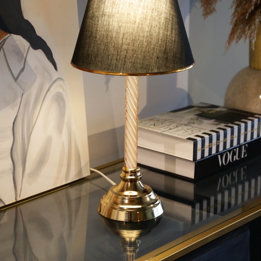 Bordslampa AYD 1xE27/40W/230V svart/guld