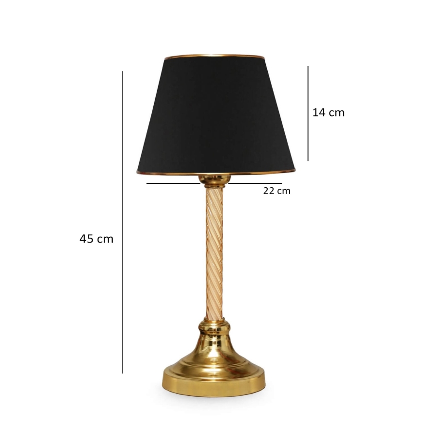 Bordslampa AYD 1xE27/40W/230V svart/guld