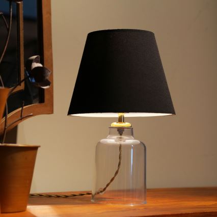 Bordslampa AYD 1xE27/40W/230V svart/klar