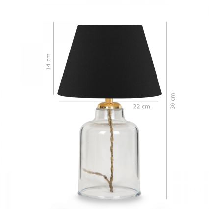 Bordslampa AYD 1xE27/40W/230V svart/klar