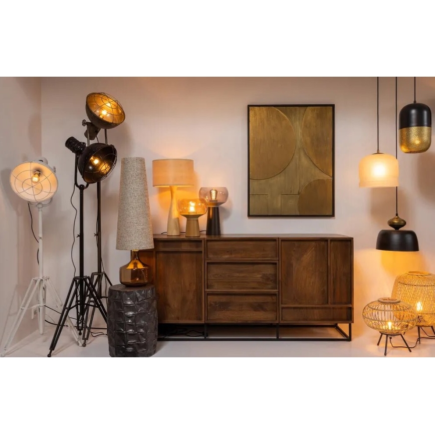 Bordslampa BASICLABEL 1xE27/40W/230V bambu