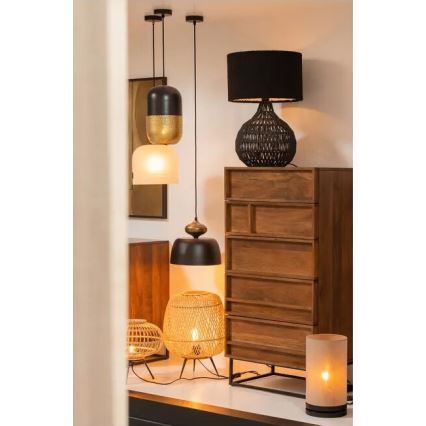 Bordslampa BASICLABEL 1xE27/40W/230V bambu