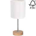 Bordslampa BENITA 1xE27/60W/230V 30 cm vit/ek – FSC certifierade