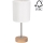 Bordslampa BENITA 1xE27/60W/230V 30 cm vit/ek – FSC certifierade