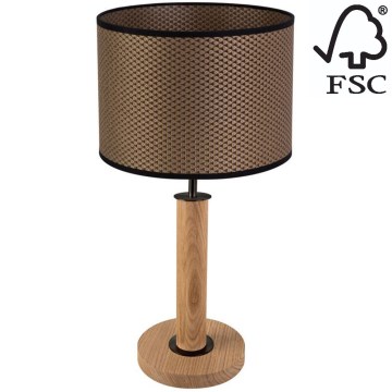 Bordslampa BENITA 1xE27/60W/230V 48 cm brun/ek – FSC certifierade