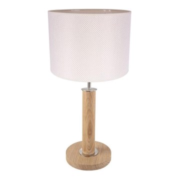 Bordslampa BENITA 1xE27/60W/230V 48 cm grädde/ek