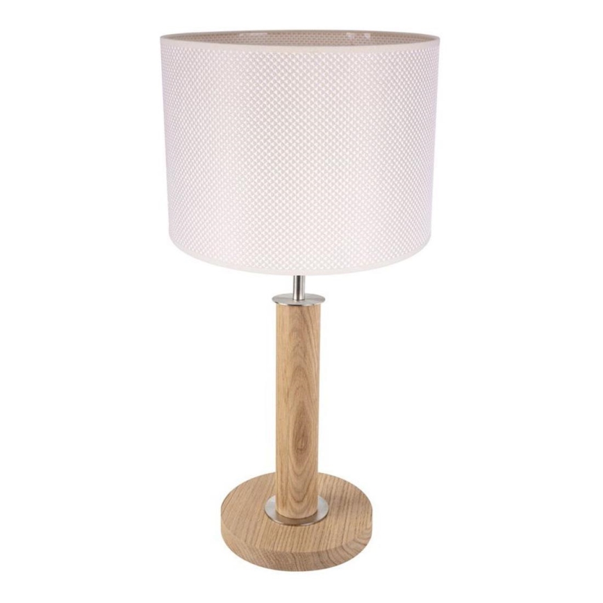 Bordslampa BENITA 1xE27/60W/230V 48 cm grädde/ek