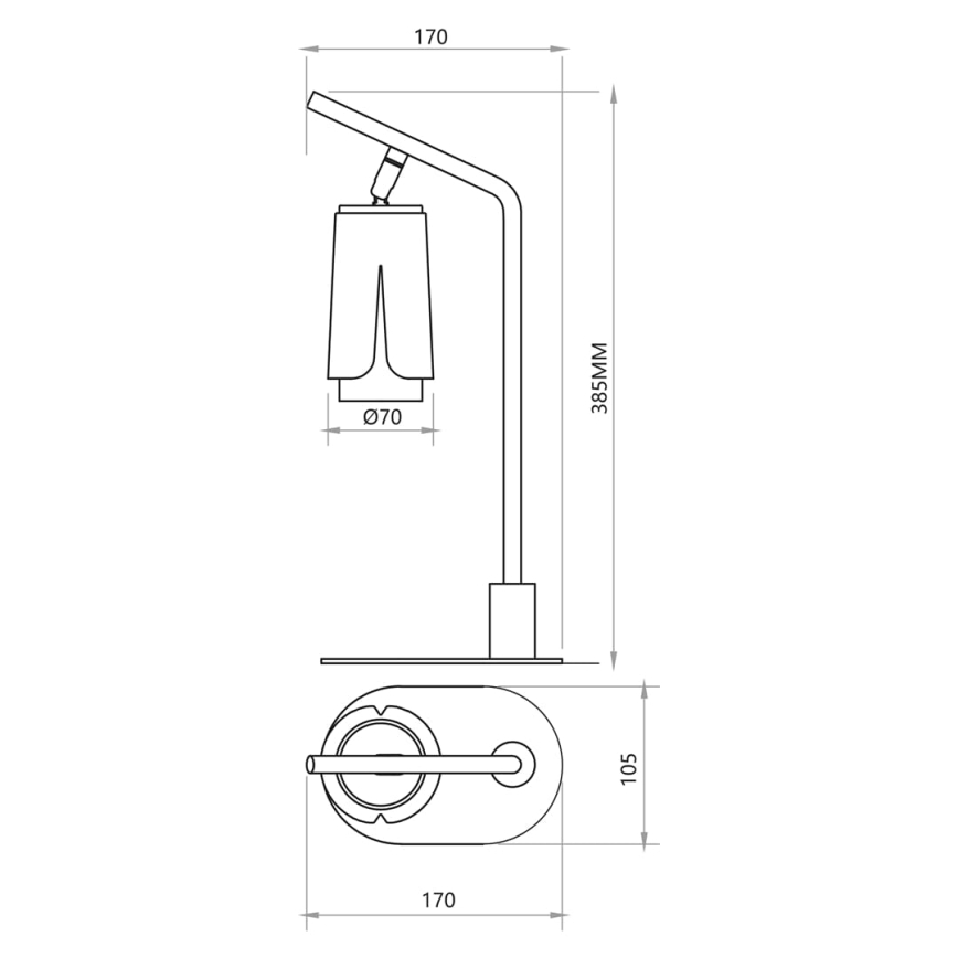 Bordslampa BLOMMA 1xGU10/8W/230V svart