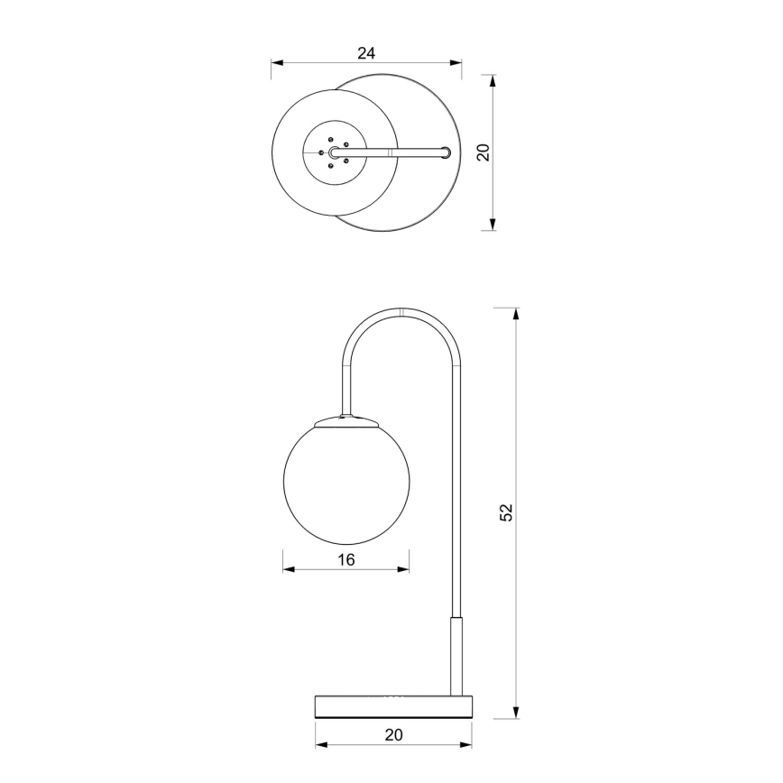 Bordslampa CAMBRIDGE 1xE14/60W/230V svart/mässing