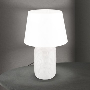 Bordslampa CORAL 1xE27/40W/230V keramik/vit