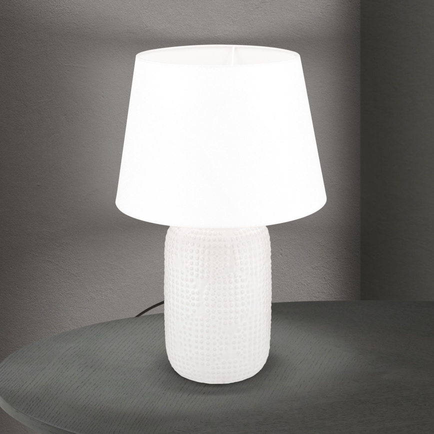 Bordslampa CORAL 1xE27/40W/230V keramik/vit
