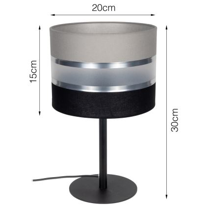 Bordslampa CORAL 1xE27/60W/230V svart/grå