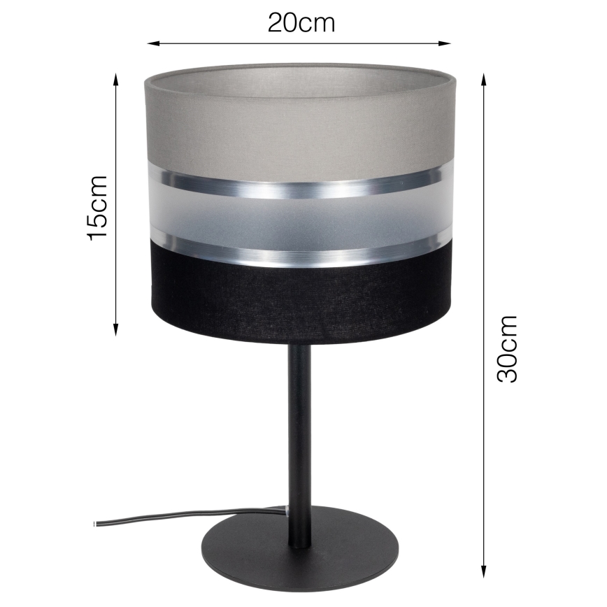 Bordslampa CORAL 1xE27/60W/230V svart/grå