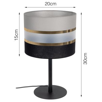 Bordslampa CORAL 1xE27/60W/230V svart/grå