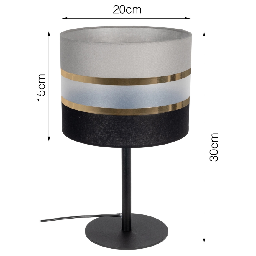 Bordslampa CORAL 1xE27/60W/230V svart/grå