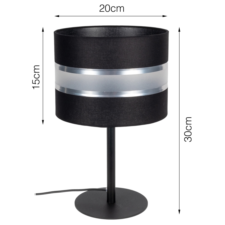 Bordslampa CORAL 1xE27/60W/230V svart