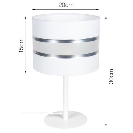Bordslampa CORAL 1xE27/60W/230V vit