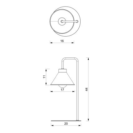 Bordslampa DEMET 1xE27/15W/230V svart/guld