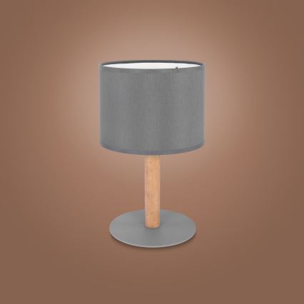 Bordslampa  DEVA 1xE27/15W/230V grå/trä