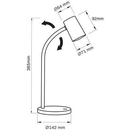 Bordslampa FELIX 1xGU10/9W/230V svart